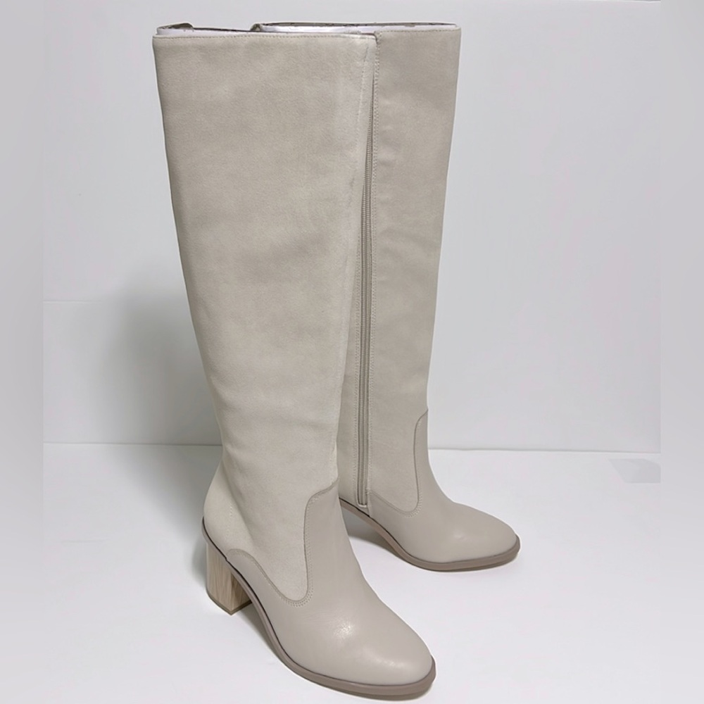 SPLENDID Women's Tall Riding Chunky Block Heel Leather Boots Size 6M Shoes NWT